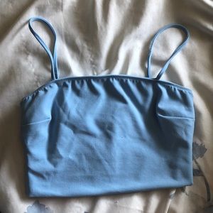blue tank top